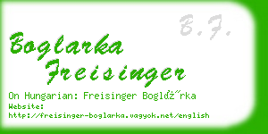 boglarka freisinger business card